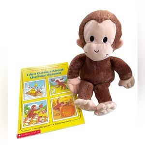 2pc Curious George Brown Monkey Plush w/ Activity Book Set (Minor pencil marks)